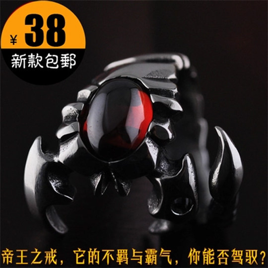 魔蝎之眼蝎子戒 男士女士戒指 复古霸气戒子钛钢开口指环单身饰品