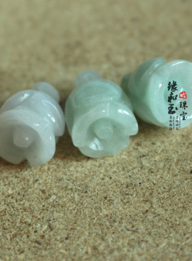 纯天然A货 翡翠玫瑰花 DIY玉石散件 缅甸翡翠小花件