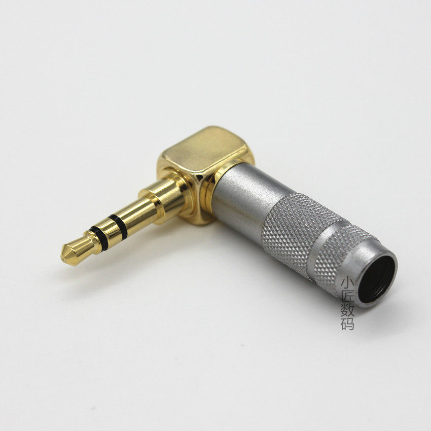 3.5mm镀金 立体声 耳机插头 三节/四节带麦插头 直弯 diy耳机配件