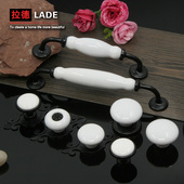 拉德黑白鞋 柜衣柜陶瓷把手单孔圆形橱柜现代简约抽屉柜门柜子拉手