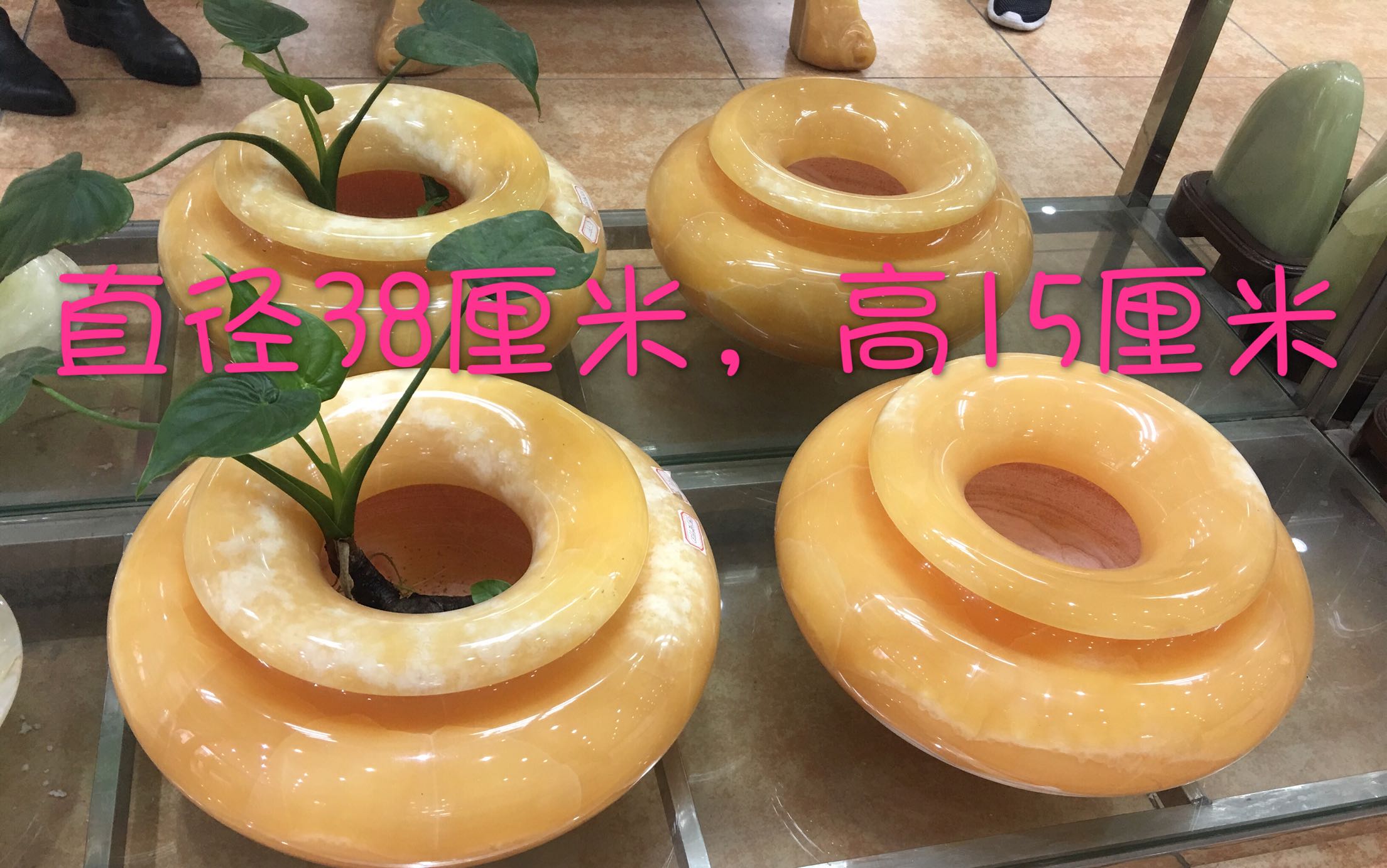 天然阿富汗玉石聚寶盆擺件家居飾品風水吉祥物送禮佳品一對出售