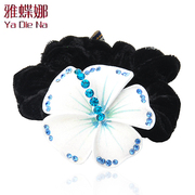 Ya na hair accessories hair bands Korea crystal flower flannel Korean sweet hair loops bungee cord string