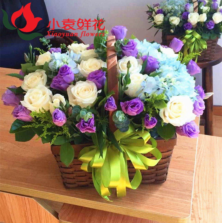 手提花篮鲜花领导闺蜜生日祝福520情人节鲜花店苏州鲜花同城速递
