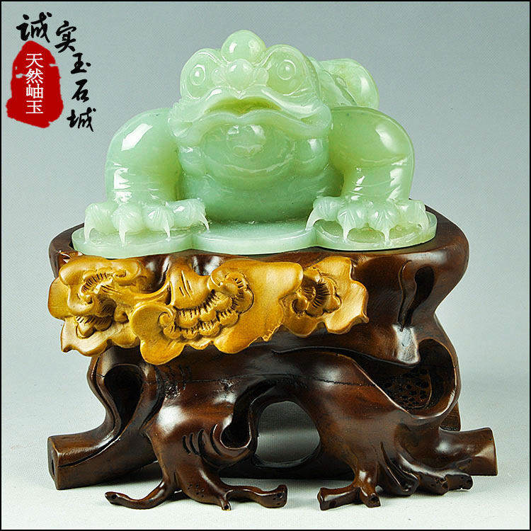 岫岩玉花玉玉雕摆件 招财客厅玉器摆件 岫玉金蟾摆件精品天然玉石