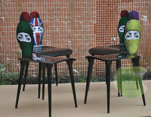 网红亚克力雕像椅子人脸靠背椅客厅小户型创意小众餐椅