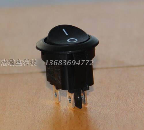 电源开关 RLEIL 翘板开关 圆形船型开关 黑色双路 RL3-4(R)-BB