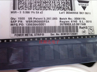 VISHAY厂贴片大功率电阻WSR3R0660FEA WSR-3 0.066R 1% 3W 4527