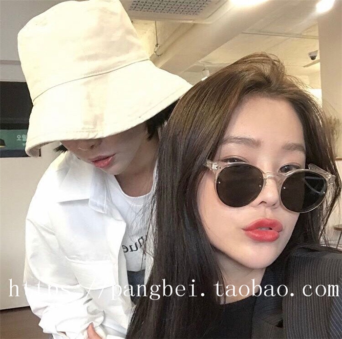 墨镜女潮甜妹韩国个性圆脸透明情侣太阳镜复古圆形潮原宿网红墨镜