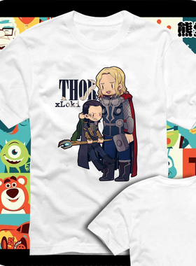 复仇者联盟周边抖森基神雷神托尔洛基锤基lokiT恤短袖男女衣服