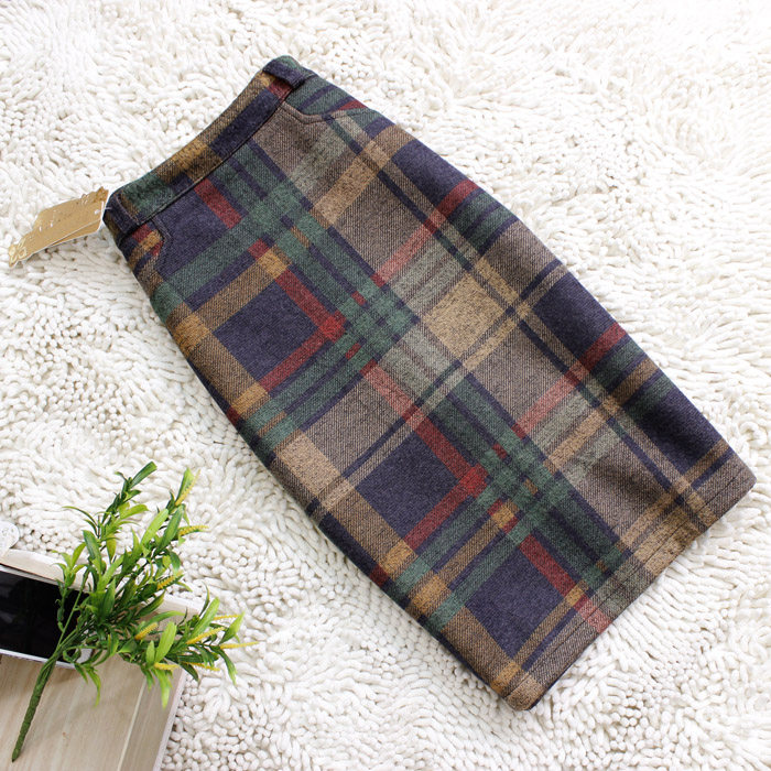 后开叉格子高腰包臀裙皮带中裙显瘦文艺复古半身裙2023秋冬新款,女装/女士精品,半身裙,淘宝优惠券,粉丝福利购,淘宝优惠卷