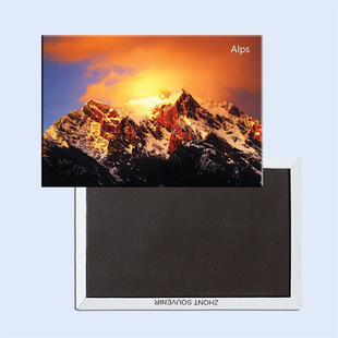 居家日用欧洲阿尔卑斯山日出胜景风景品磁性冰箱贴5361
