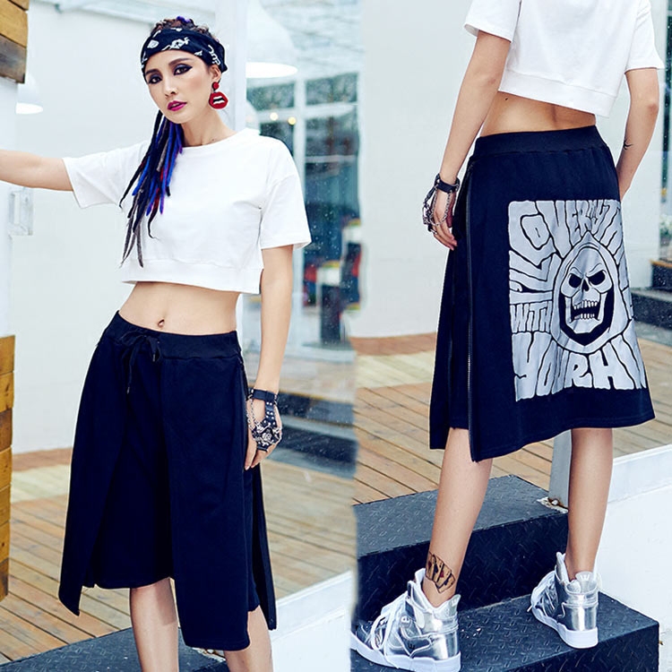 欧洲站夏季新款休闲假两件五分阔腿短裤女宽松嘻哈街舞服装裙裤潮在类目 女装/女士精品, 裤子, 休闲裤中 - 来自Buy2taobao.com提供专业的淘宝代购服务