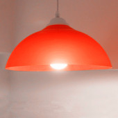 限时优惠大红色塑料卤菜吊灯板栗灯罩水果凉拌蔬菜肉铺简约餐厅灯