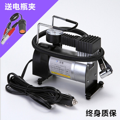 靖童金属车载充气泵汽车打气泵车用冲气泵便携电动轮胎单缸充气泵