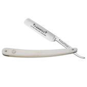 圆首 直刃剃须 超级凹磨 Boker 理发刀 白色骨柄