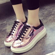 Spring of 2016 Korean leisure laced with new shoes in shallow tidal platform platform platform shoes with students