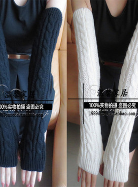 保暖可爱毛线假袖子加厚袖套半指