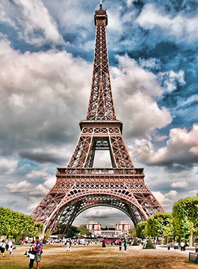 法国建筑欧洲建筑夜景世界著名建筑风景画办公室客厅装饰画J7910B