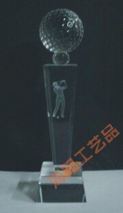 HY067/A/B/C款高尔夫水晶奖杯 内雕高尔夫奖杯 奖品 纪念杯
