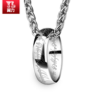 Retro 3D wings rings necklace titanium steel men couples women men couple pendant Korean version of the ring current