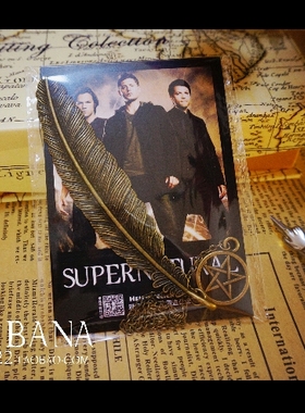 SPN邪恶力量supernatural书签 五芒星 天使 羽毛书签
