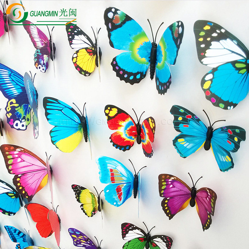 彩色装饰3D仿真蝴蝶贴墙 磁铁彩色蝴蝶冰箱 卧室客厅儿童房墙贴|ruв категории Домашний быт, наклейки, стены наклейки - от Buy2taobao.com для оказания профессиональной услуги покупки агента Taobao