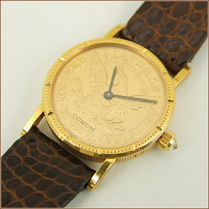 CORUMÀ¥ÂØÅ®±íŮʿÊÖ±íʯӢ18K»Æ½ð¶þÊÖ±íÔ×°ÕýÆ·YB0035