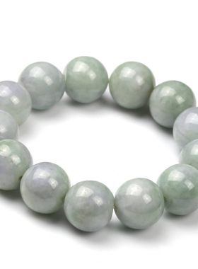 翡翠a货玉手链 16mm玉珠子手串 男女款大号佛珠手玩件大号珠 正品