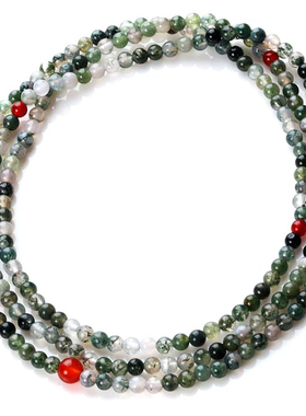 天然水草玛瑙多层佛珠手链