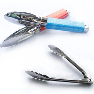 加厚不锈钢熟食品烤肉牛排烧烤夹馒头菜焙饼蛋糕面包夹子厨房工具