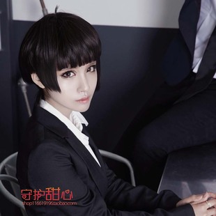 包邮甜心家心理测量者常守朱黑色现货本田菊日本cosplay假发特价