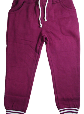哟呼！妞贝尔*4-10岁酒红色厚棉绒长裤休闲裤运动裤40437