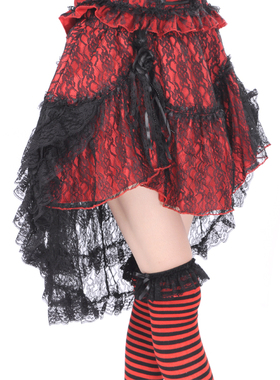 GLP新款哥德KERA视觉华丽网纱抓皱不规则裙61239中裙街头KERA裙