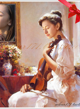 创作手工绘画肖像油画定制金婚