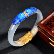 Very Thai jade bracelets 925 Silver cloisonne opening woman Yen Ching Restaurant eight must burn blue craft silver bracelet women jewelry