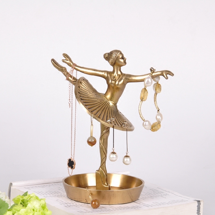 印度纯铜芭蕾舞少女礼品首饰架