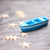 饰 小船救生圈造景装 鱼缸装 饰摆件小房子灯塔迷你小海星地中海风格