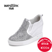 Westlink/West spring 2016 new drilling platform stealth increases in leather Gao Lefu shoes women