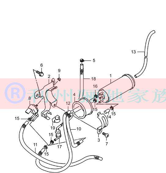 gw250摩托车碳罐总成支架软管燃油倾倒阀