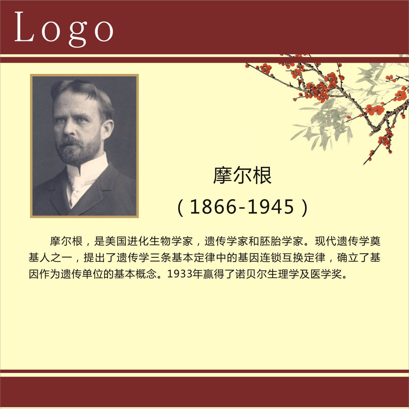 735海报展板716校园文化中外名人科学家简介摩尔根