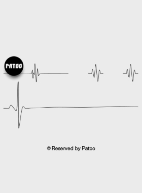 【PATOO怕痛】原创防水纹身贴 心电图Electrocardiogram 黑白心跳