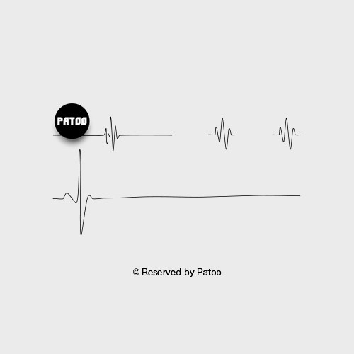 【PATOO怕痛】原创防水纹身贴 心电图Electrocardiogram 黑白心跳