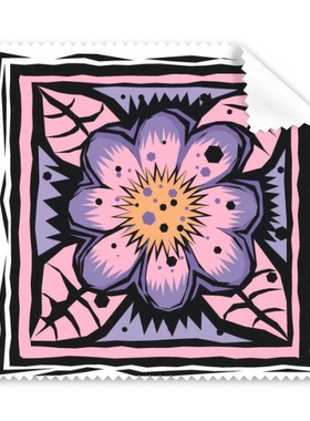 紫色花朵墨西哥文化版画眼镜布屏幕清洁布礼物手机屏幕擦礼物