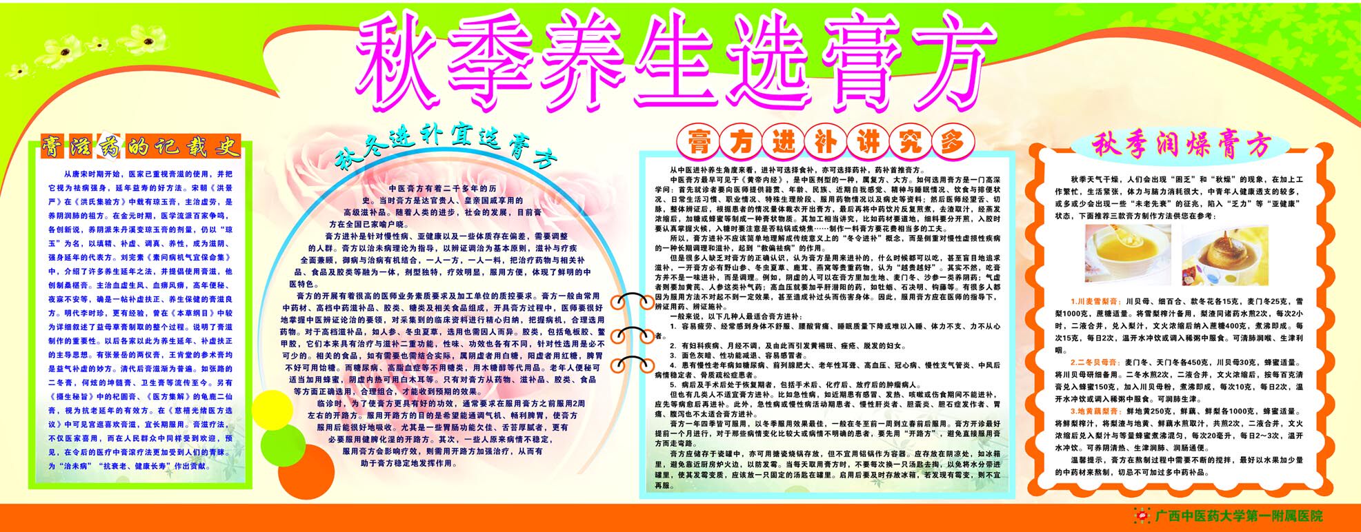海报印制652素材806秋季养生膏方讲究宣传栏