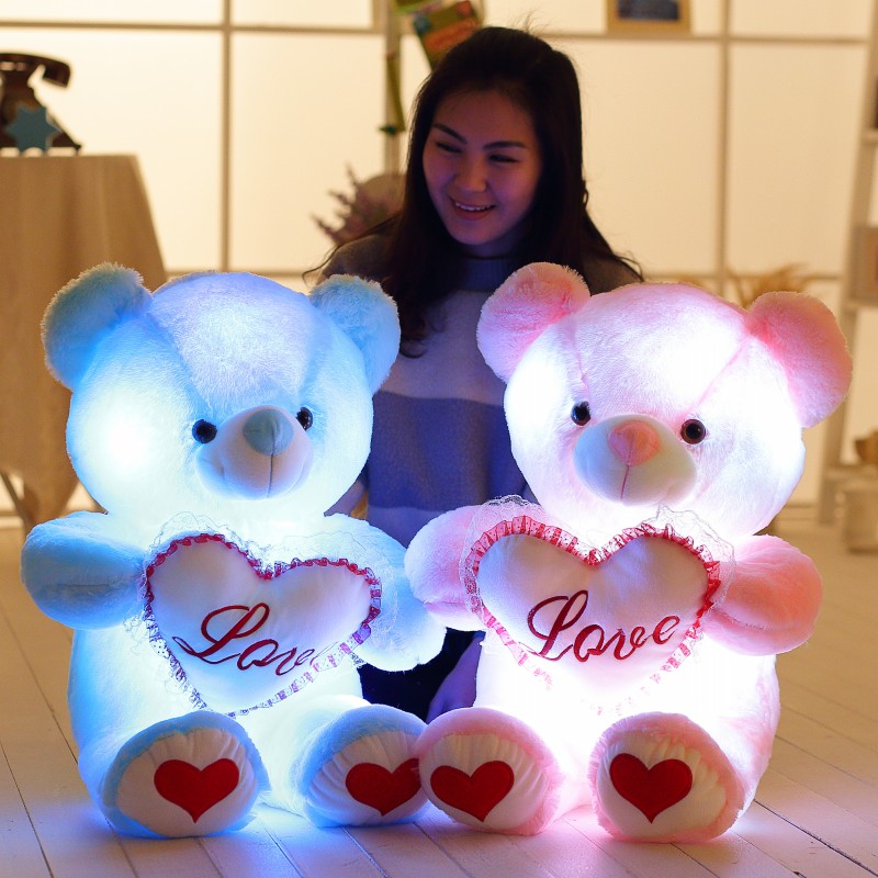 毛绒玩具发光音乐泰迪熊公仔女生
