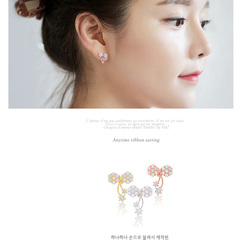 Email Korean copper goods delicate butterfly CZ non-pierced ear ear clip earrings ear nail ear bone clamps