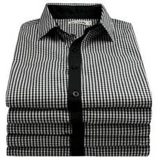 2025秋季格子韩版潮流男士长袖假领带装饰牛津微弹面料薄款衬衫