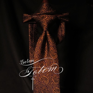 古藤GOTEM【汉尼拔】纯手工意大利面料 紫金宫廷佩斯利 复古领带