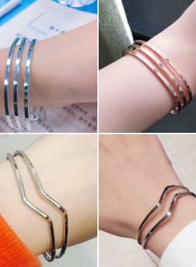 韩国时尚风百搭多层玫瑰金手链