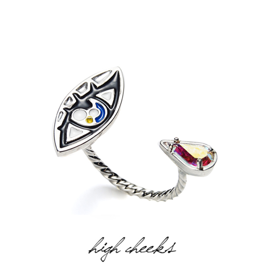 韩国眼睛水晶网红同款戒指